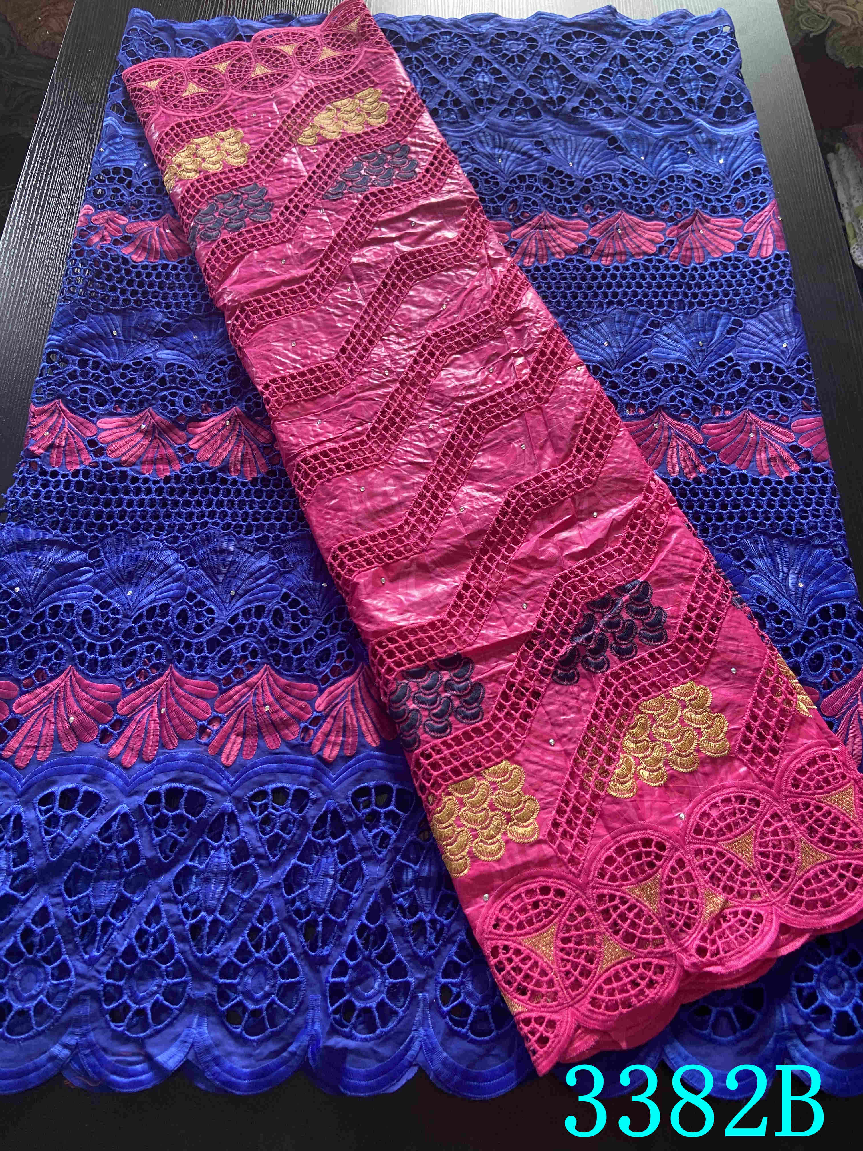 Dentelle sèche Bazin, tissu Bazin, 2.5 + 2.5 mètres, tissu de , dentelle africaine, guinée, africaine, Voile de suisse, YA3382B: Picture 11
