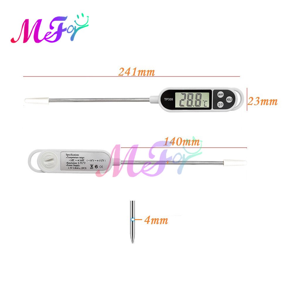 Digitale keukenthermometer met batterij Vlees Water Melk Koken Voedsel Koffie Temp Sonde Thermometer BBQ Oven Barbecue Testtool