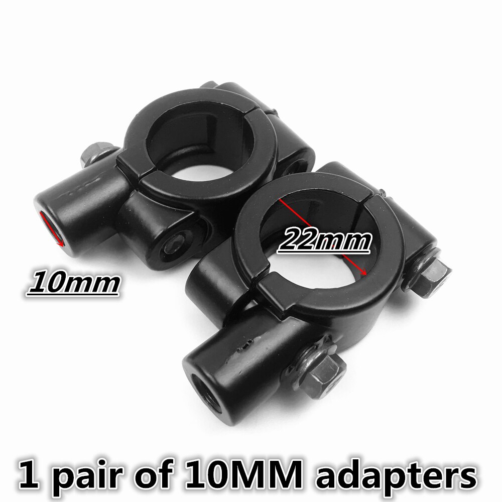2pcs 8mm/10mm Universal Motorcycle Round Side Back View Mirror motorbike Side Mirrors e-bike Scooter Rearview: 10mm