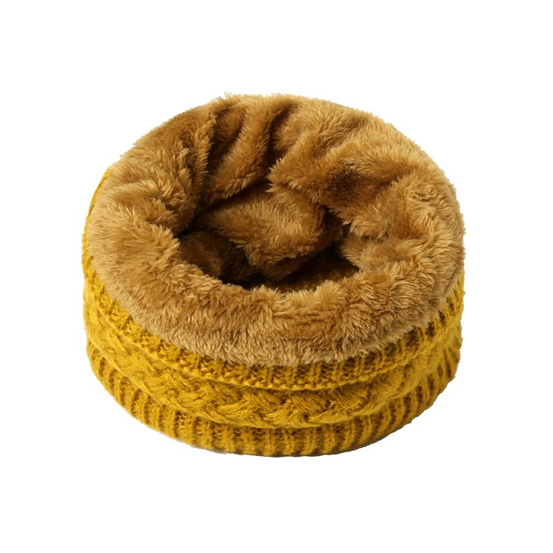 Unisex Winter Sjaal Vrouwen Warm Bont Dikke Snood Gebreide Ring Sjaals Kinderen Outdoor Solid Cashmere Beanie Bufanda