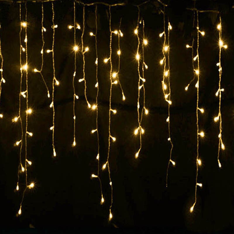 Julelys utendørs dekorasjon 5 meter henge 0.4-0.6m led gardin istap lys år bryllup fest krans lys: Varm hvit