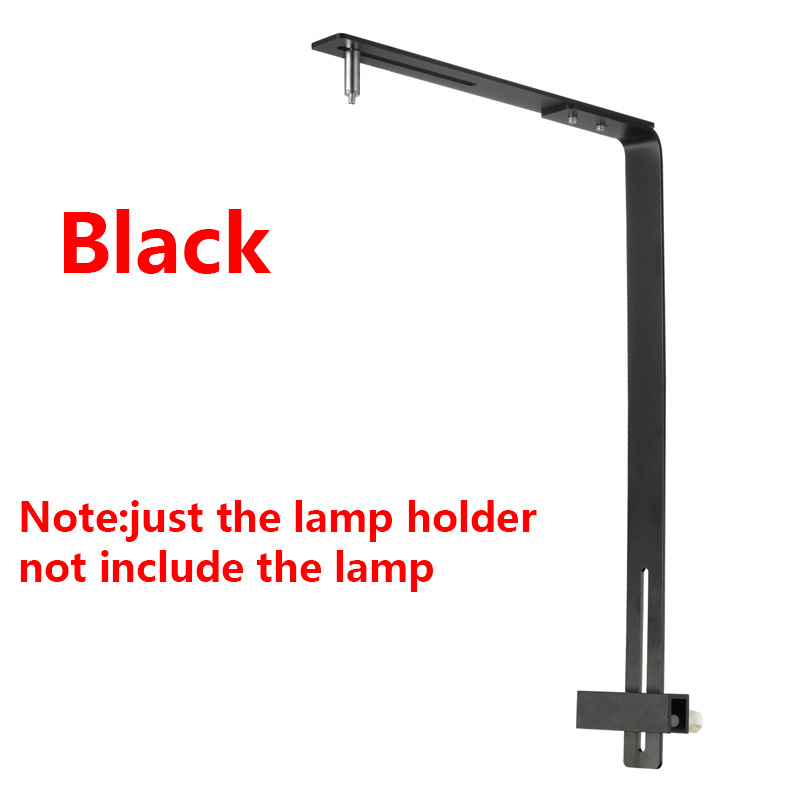 Soporte de luz para acuario de 2,8 \ 5,0mm, aleación de aluminio, soporte de lámpara para pecera a prueba de herrumbre, soporte de luz, estante colgante para candelabro de acuario: Negro