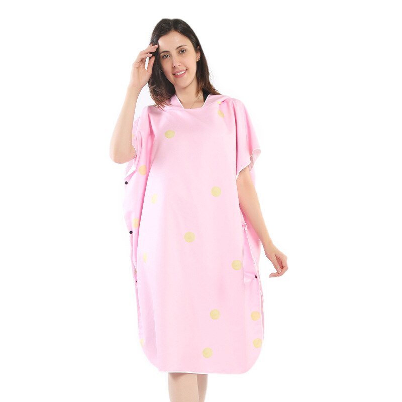 Hermosa toalla con capucha Floral para actividades al aire libre Toalla de playa de tela de microfibra, toallas estampadas de señora/natación, capa de buceo: 6