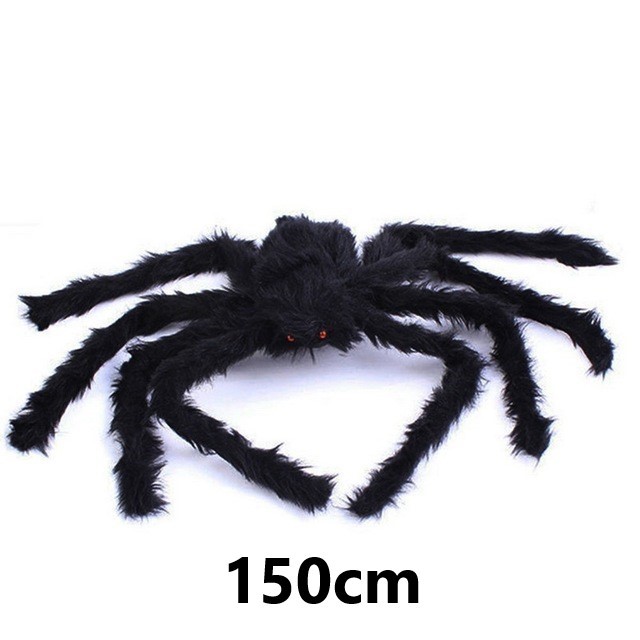 Grand araignée en peluche pour Halloween, accessoires de décoration de fête, grande araignée d'extérieur, chambre de décoration, tour d'une farce, grande araignée: GRIS