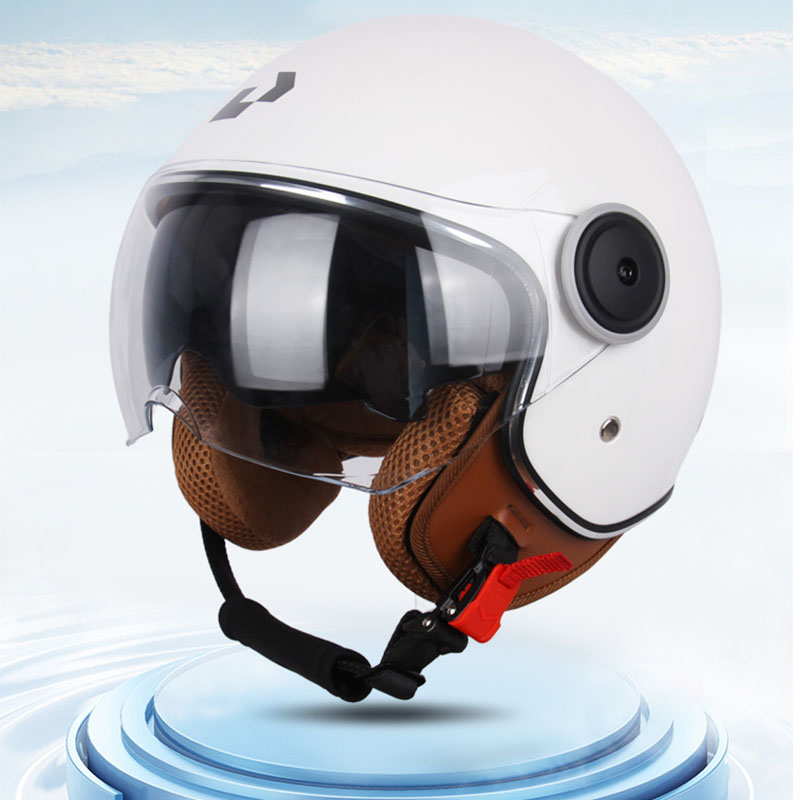 DOT-Zertifizierung Motorrad Casco Go Kart Roller Motor Van Motorrad Dual Lens Vintage Helme Four Seasons Racing Halbhelm