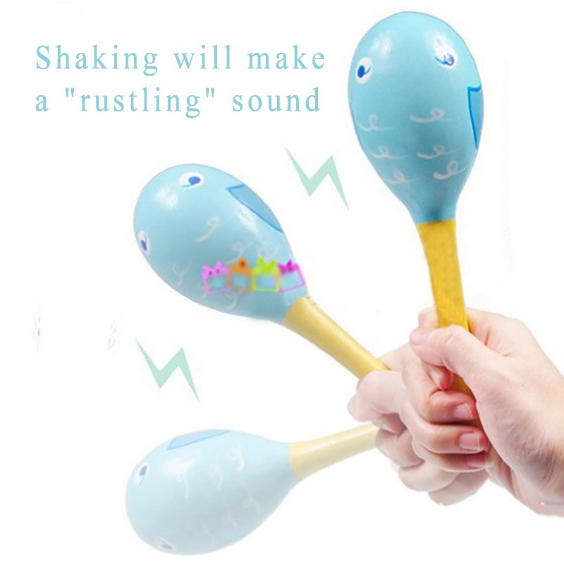 Baby Hand Rattle Shaker colore casuale divertente martello di sabbia Maraca in legno sonagli batteria strumento giocattoli giocattoli musicali educativi