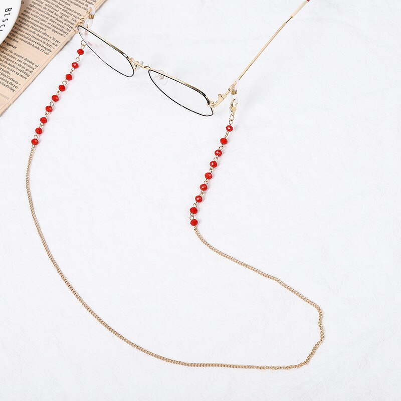 Cadena con abalorios de perlas a la para mascarilla para mujer y niña, cadenas para gafas, correas y cordones para el cuello, cuerda para gafas de lectura, soporte con cordón