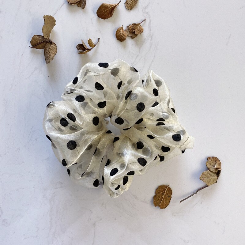 Zuid-korea Ins Online Celebrity Celebrity Stijl Haaraccessoires Koreaanse Stijl Mori Serie Kant Gaas Polka Dot Grote Maat intes: Yellow