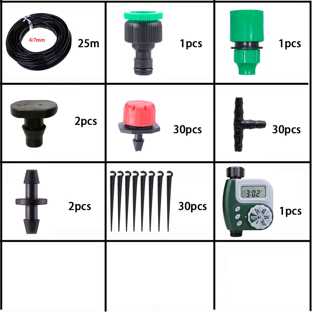 DIY Garten Mikro Tropfen Bewässerung Bewässerung System Garten Bewässerung Bewässerung Bausatz Topfpflanze Bewässerung System Wasser Brunnen: Licht Grau