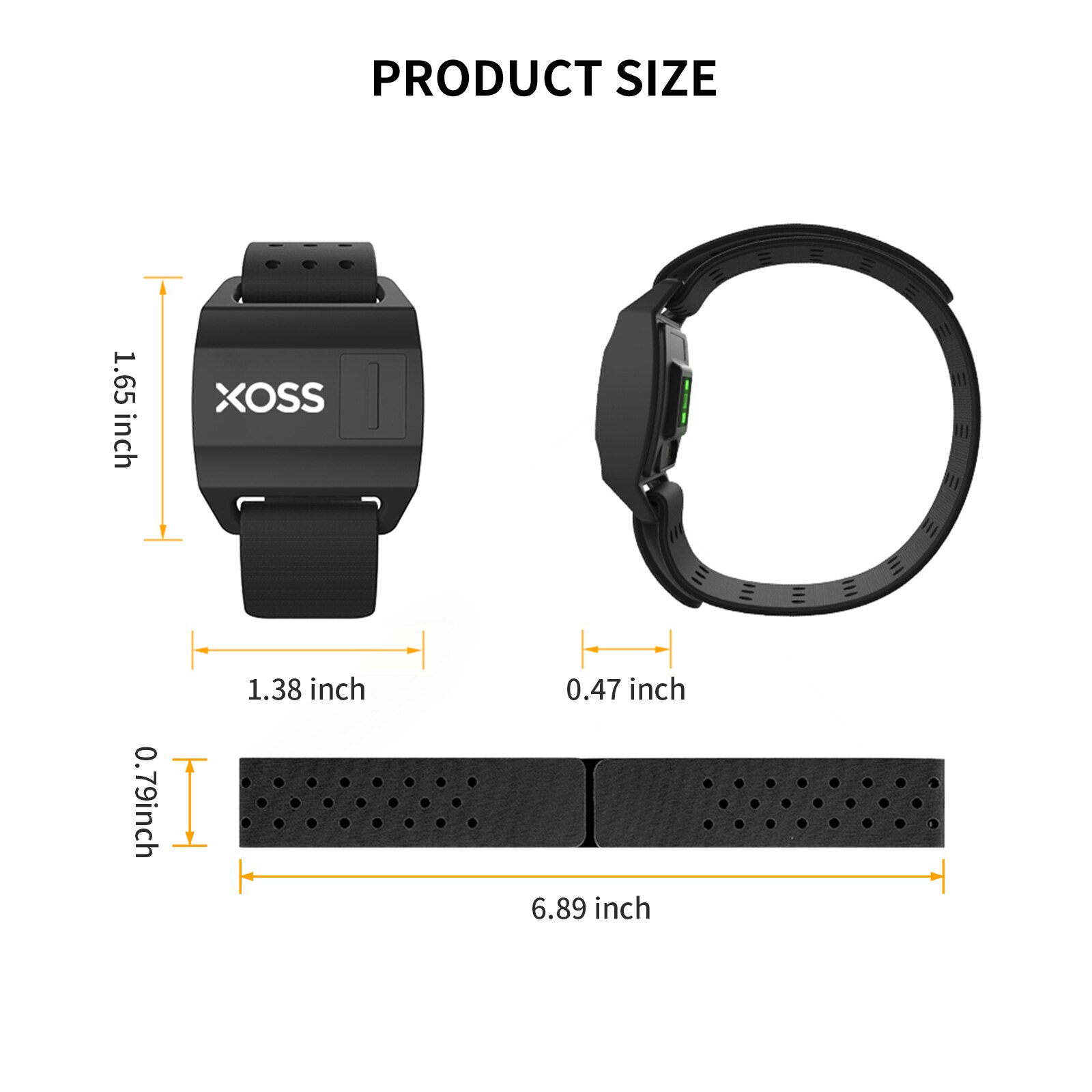 Xoss armbånd pulsmåler håndstropp sensor bluetooth maur+ trådløs helse Fitness smart sykkelsensor til garmin