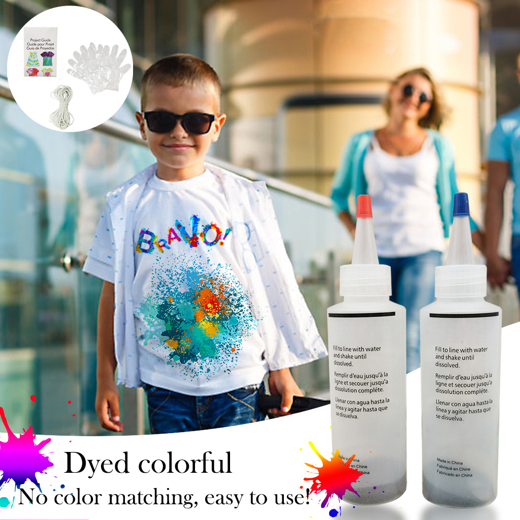 Kit DIY de tela de camisa con bandas de goma de 2 colores para todas las personas