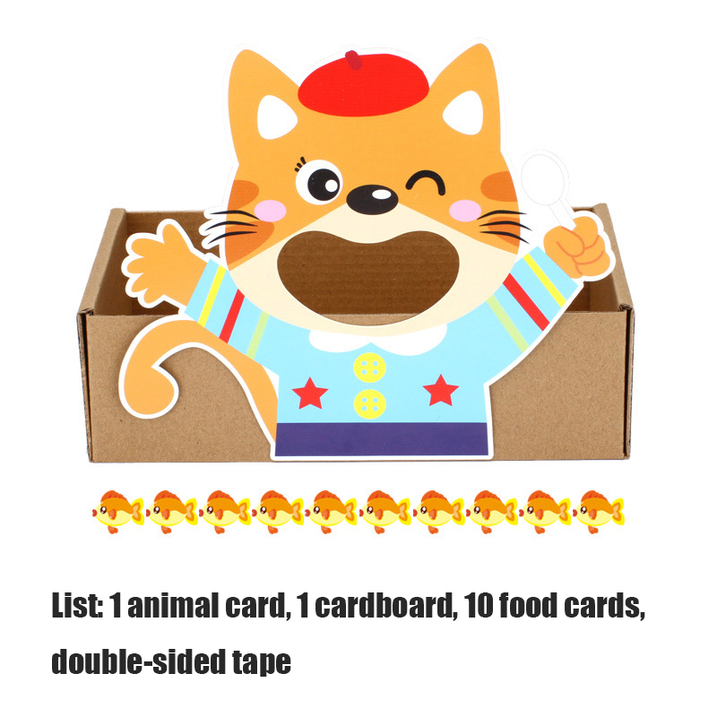 Kindergarten Activity Area Corner Toys Mathematics Play Teaching Aids Feeding Animals Handmade Educational Aids WYW: cat
