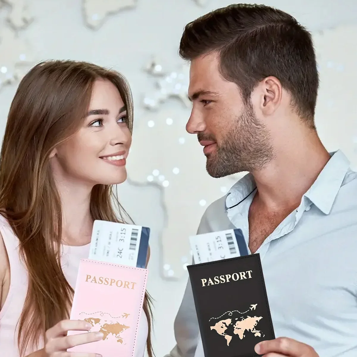 Nowa prosta moda okładka na paszport świat cienka smukła paszport podróże portfel z uchwytem prezent PU skórzany futerał na karty pokrowiec Unisex