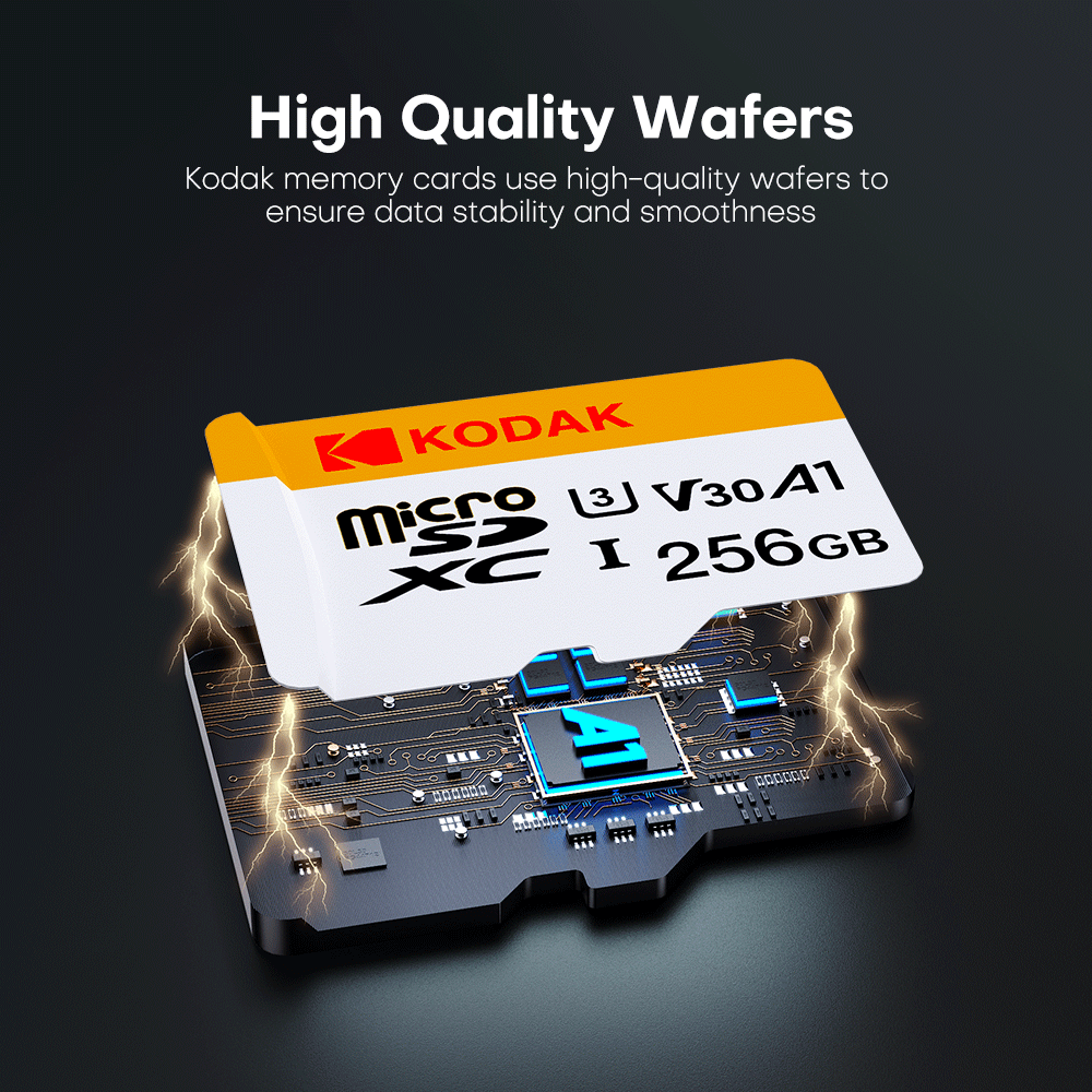 KODAK Mini Memory SD Card 256GB 128GB 64GB 32GB U3 V30 4K Full HD Micro TF Memory Flash Card do telefonu/komputera/kamery