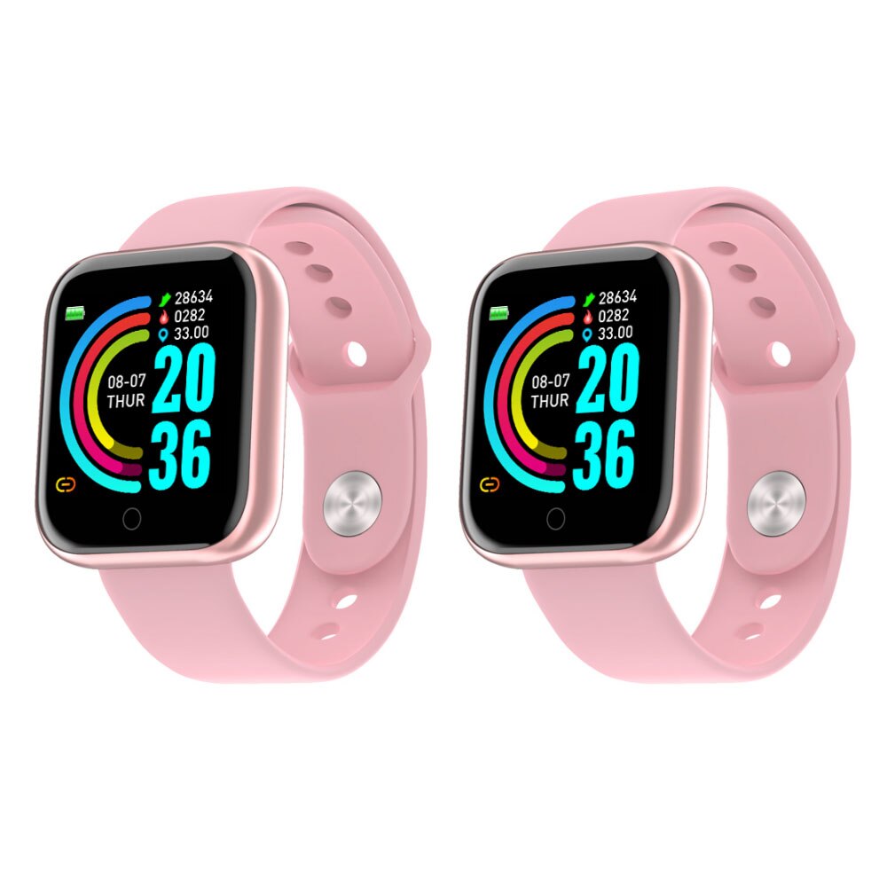 2PCS Y68 Smart Watch Fitness Tracker Blood Pressure Smartwatches Waterproof Heart Rate Monitor Bluetooth Smart Wristwatch: 2B