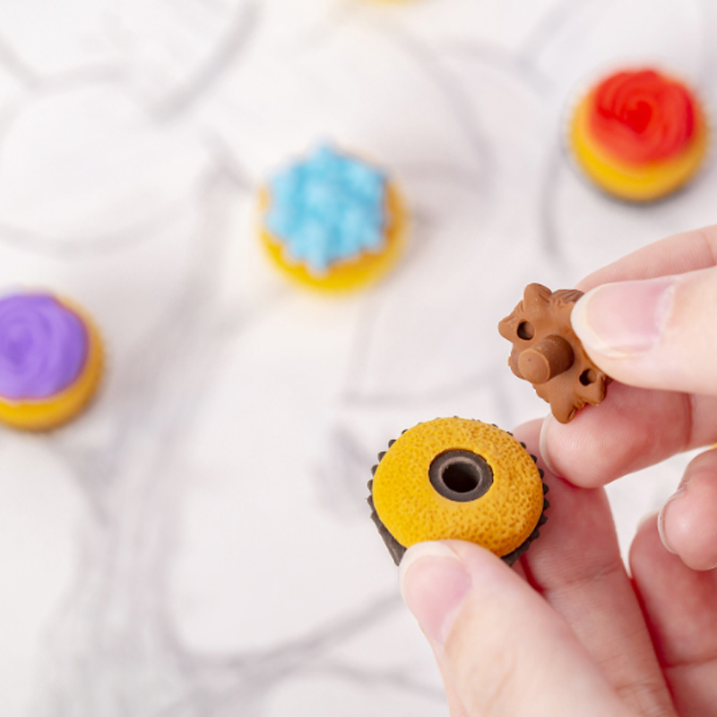 6pcs Cupcake series Eraser Set Cookie shape Eraser Cartoon Rubber Eraser Kawaii School Supplies Birthday Party Supplies