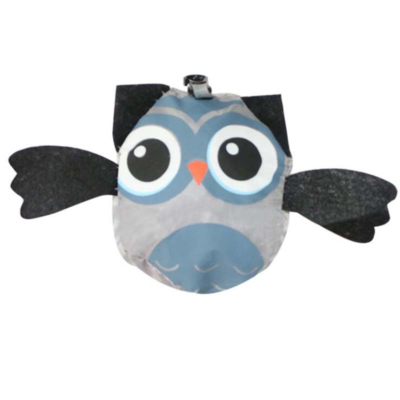 Cute Animal Owl Shape Folding Shopping Bag Eco Friendly Ladies Foldable Reusable Tote Bag Portable Travel Shoulder Bag: Light Grey