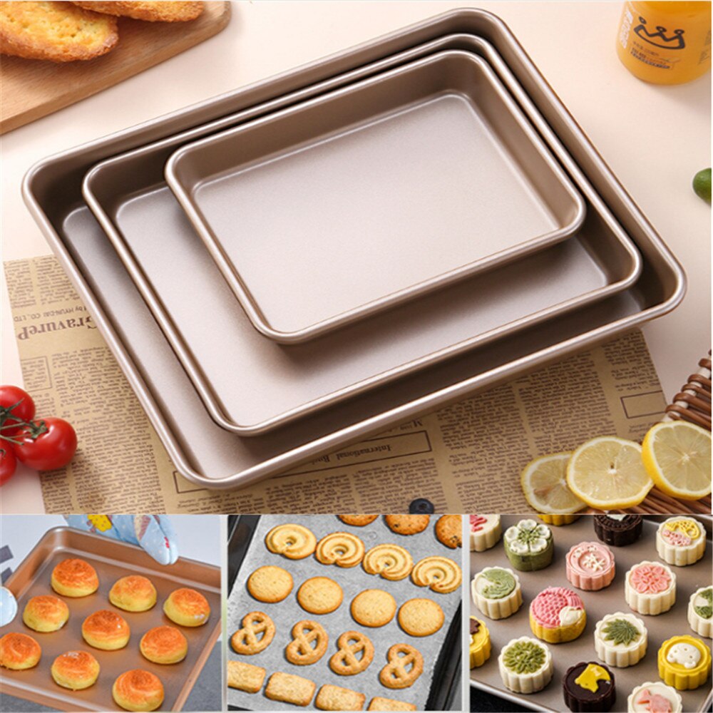 Cake Baking Dish 44*30cm Bakeware Non-stick Baking Dish Bakery Products Bakeware Carbon Steel Bread Oven Dish Rectangle Cake Pan