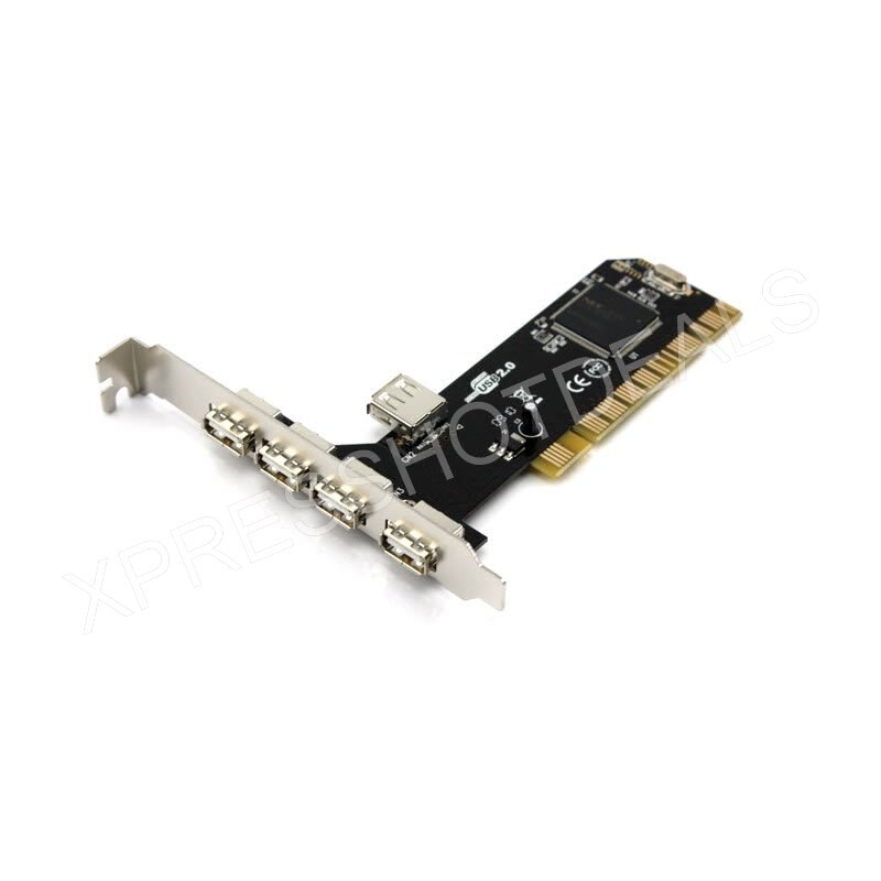 USB 2.0 5 PORT (4+1) PCI HUB CARD HIGH SPEED ADAPTER 480MB for PC Windows