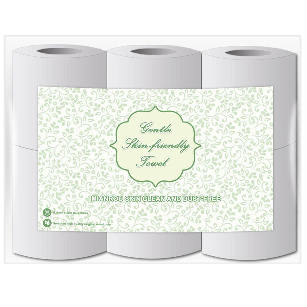 Paper Towel Rolls 2/4/6/12 Bulk Bathroom Premium Embossed 4 Ply White Tissue: 6 Rolls