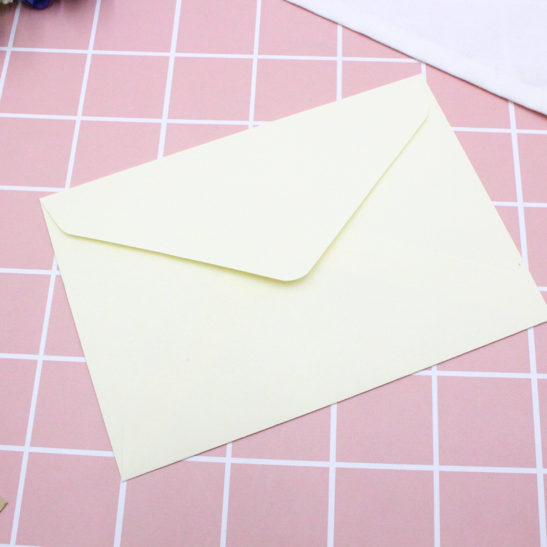 10PC Classical White Black Kraft Blank Mini Paper Window Envelopes Wedding Invitation Envelope Envelope: White