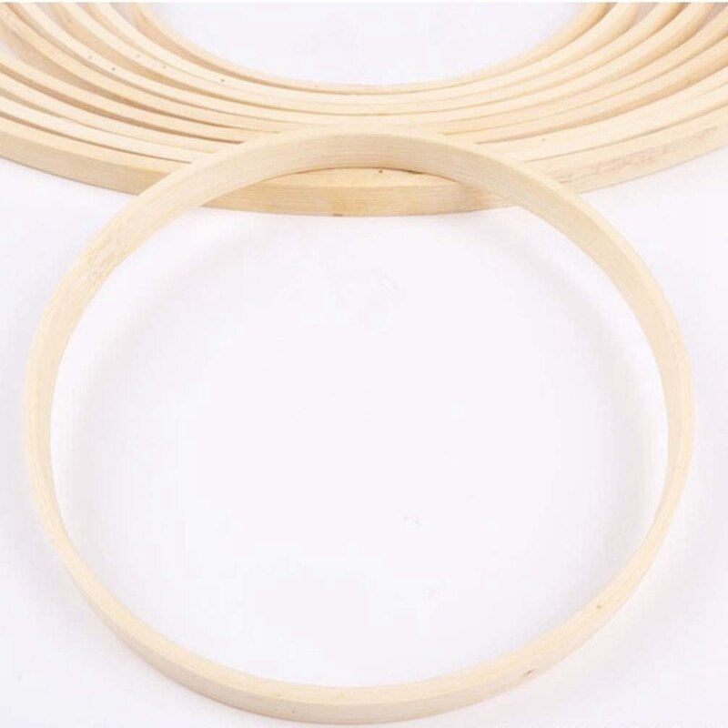 Anillos atrapasueños de bambú de madera 20 piezas, aros redondos de macramé, anillos para manualidades DIY, atrapasueños, círculos de 23cm
