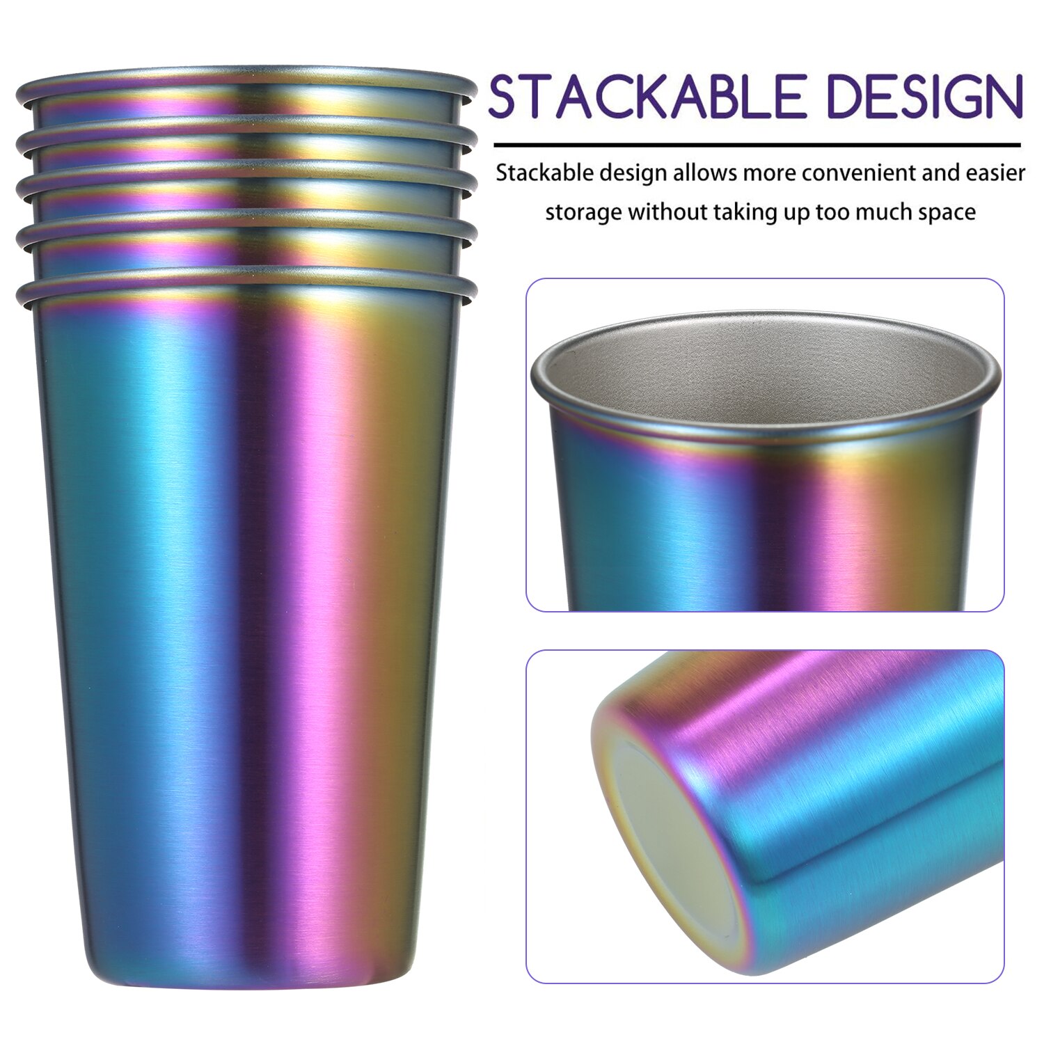 Tasse à café en acier inoxydable de 100ML, pour Bar, fête, en métal coloré, à large bouche, résistante au froid et à la chaleur