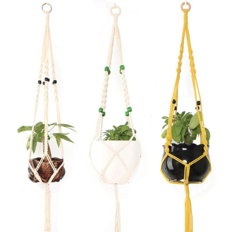 sales handmade macrame plant hanger flower /pot hanger for wall decoration countyard garden For Garden Plant Tray