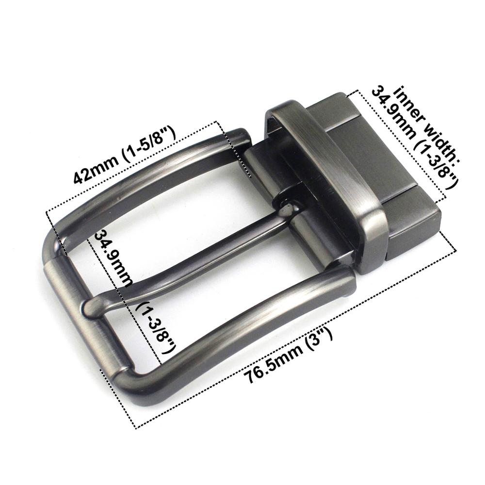 1Pcs 35Mm Metalen Geborsteld Mannen Gesp Matte Brown Clip Gesp Draaibaar Bodem Enkele Pin Half Gesp Lederen craft Riem: DM492A1