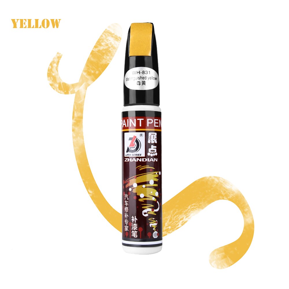 1PC samochodów Touch Up Pen naprawa zarysowań samochodowych Nick pisak do usuwania samochodów Auto Coat Scratch wyczyść naprawa marker z farbą Touch Up Remover: Yellow