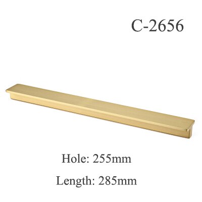 Gold Cabinet Long Handles and Knobs Solid Brass Kitchen Cupboard Pulls Drawer Knobs Bedroom Door Handle Heavy Furniture Hardware: C-2656-255