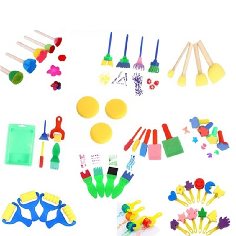 FAI DA TE Rullo di Vernice Pennello Manico In Plastica pennello Spugna Kid Art Star Craft Strumento di Pittura Precoce Educazione Giocattolo di Disegno Per I bambini regalo