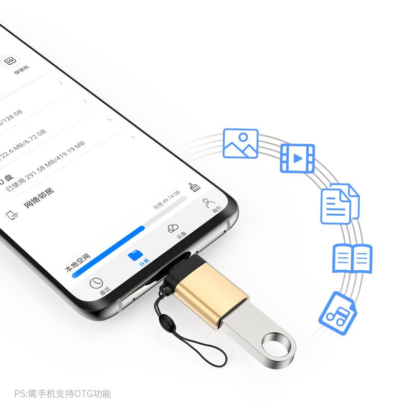 Type C OTG Cable Adapter for Xiaomi Redmi Note 8 Pro Mi10 Mi 10 Huawei P30 Samsung S9 S10 Oneplus 7 One Plus 7T Google Pixel 4 3