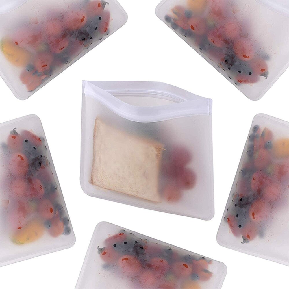 Silicone Food Storage Containers Leakproof Containers Reusable Stand Up Zip Shut Bag Cup Fresh Bag Food Storage Bag