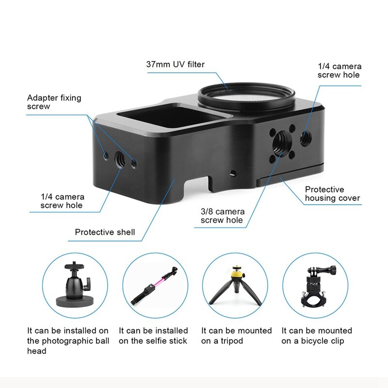 Schutzrahmen in kaninchenkäfigform, sturzsichere schutzabdeckung, kamera-wärmeableitungsrahmen für dji action 2