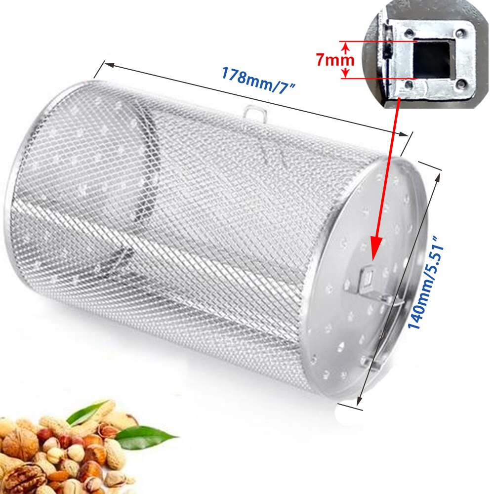 Barbecue Accessoire DUOER Roestvrijstalen Rotisserie Oven Mand - Voor Noten, Koffiebonen, Pinda's Op De BBQ 360 Graden Draaiende Grill Korf