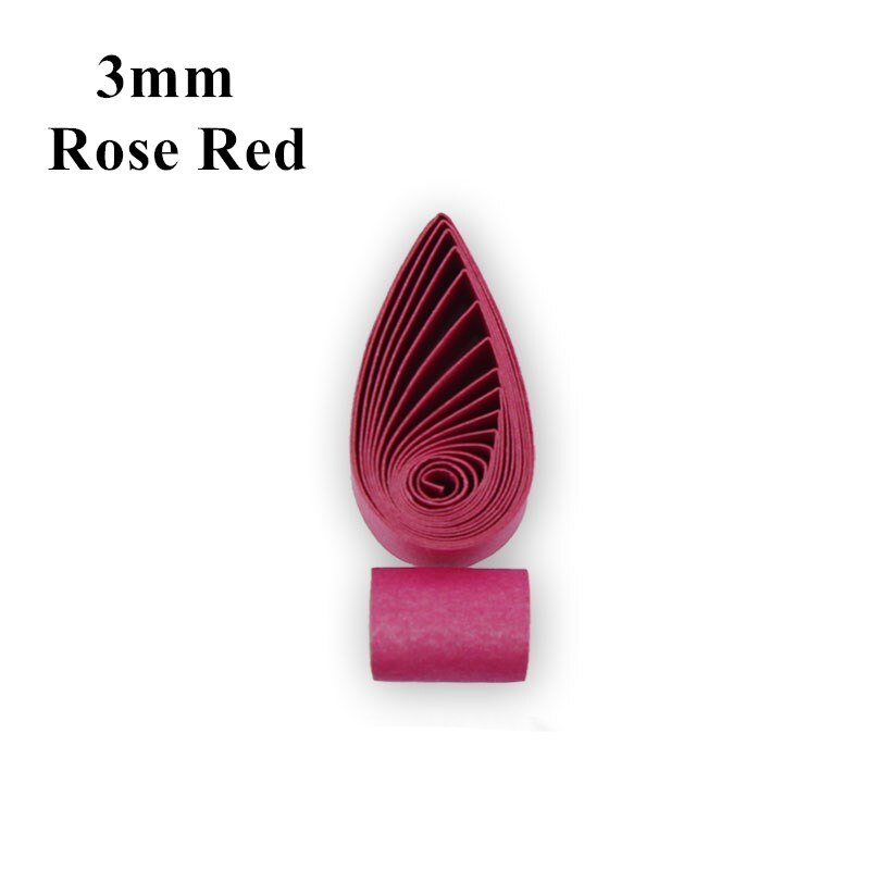 3mm Metallic Schimmer Perlglanz Papier Quilling Papier Streifen Handgemachte Farbe Papier 60 teile/beutel 54cm Lange für Kunst handwerk DIY: Rose Red