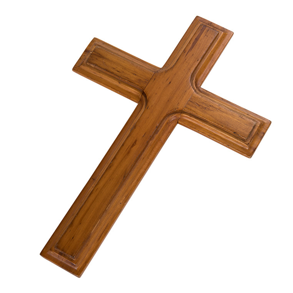 Handmade Wooden Crosses Sincere Hanging Ornaments Wall Mounted Home Decoration Catholic Crucifix Solid Office Jesus Christ: 18x3x26CM apricot