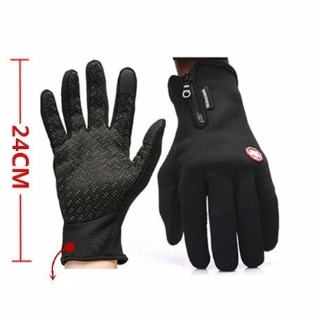 Gants en polaire écran tactile antidérapant étendu 24cm polaire chaude imperméable/coupe-vent gants d'hiver unisexe gants pour SmartPhone