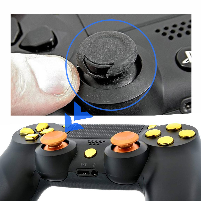 DATA FROG Metal Thumb Sticks Joystick Grip Button For Sony PS4 Controller Analog Stick Cap For Xbox One /PS4 Slim/Pro Gamepad