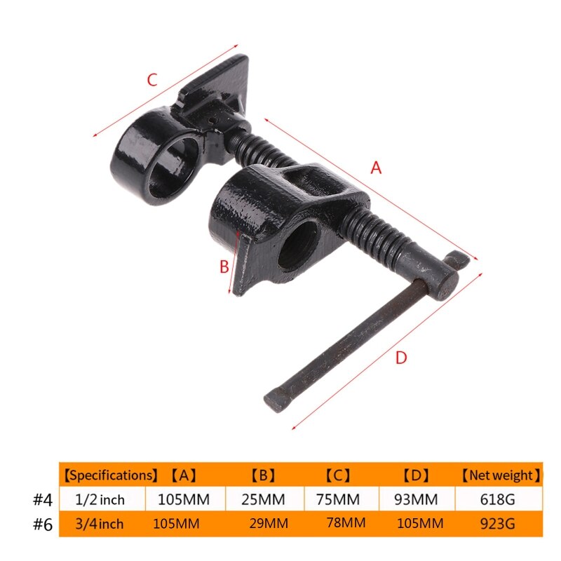 Woodworking Fixing Pipe Clamps Cast Iron Wood Gluing Pipe Clamps Fixture Heavy Duty Pipe Connector