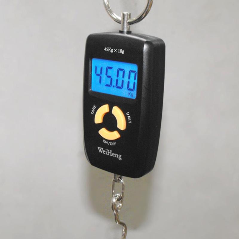 45kg/10g LCD przenośna cyfrowa waga elektroniczna kieszeń 45kg/10g bagaż wiszący haczyk wędkarski skala balansu