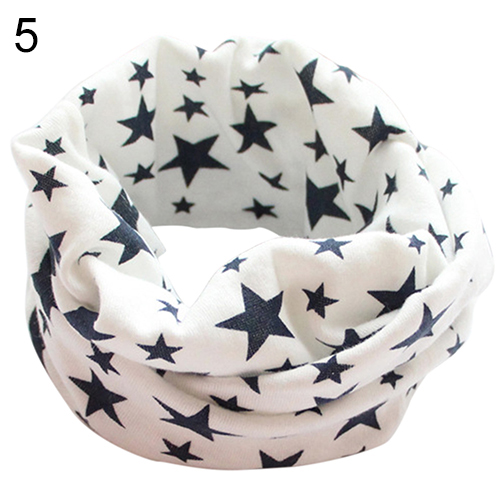 Børn varmt bomuld sjal vinter tørklæde print mønster komfortable sæt hoved tørklæder: Hvid