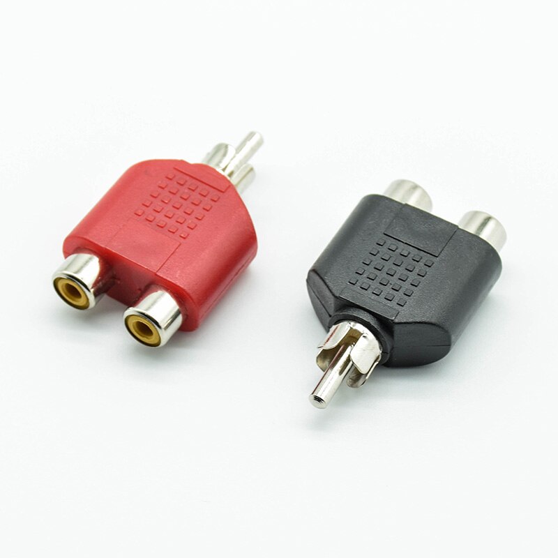 4 stks/partij RCA Y Splitter AV Audio Video Plug Converter 1 Man naar 2 Vrouwelijke Adapter Kit Lotus Kleur AV Jack RCA plug Naar Dubbele