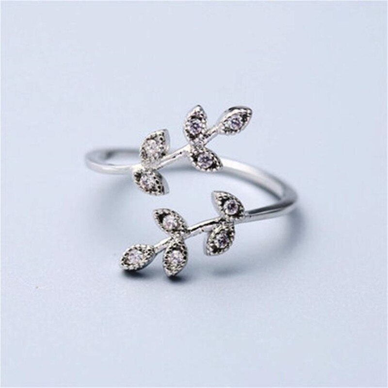 Bohemian Etnische Crystal Leaf Ringen Voor Vrouwen Bridal Wedding Vintage Vinger Ringen Kerstcadeaus