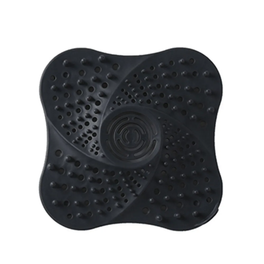 Bouchon de cheveux Anti-blocage, piège à bouchon, couvercle de vidange de sol de douche, filtre de crépine d'évier, accessoires de salle de bains et de cuisine: Black