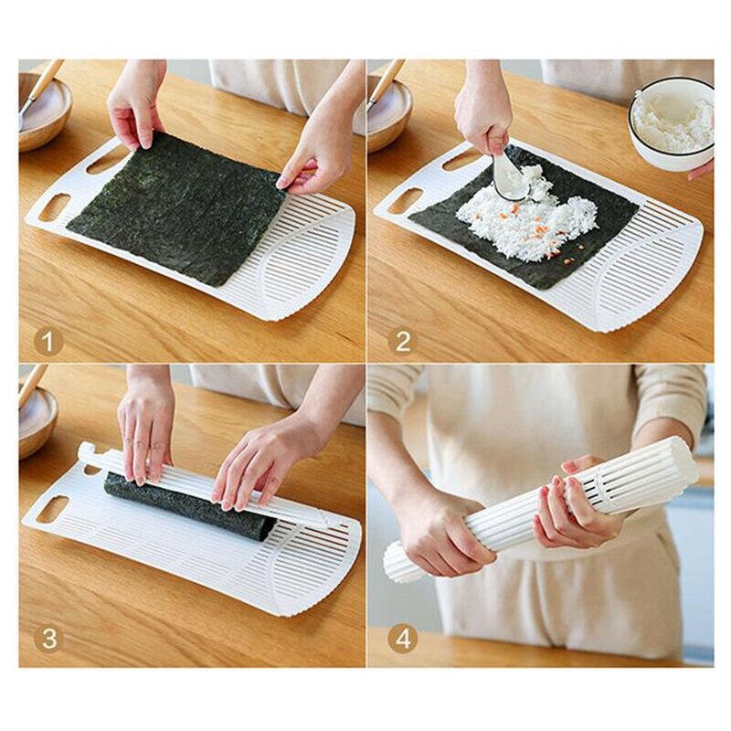 4- i -1 hopfällbar skärbräda kök multifunktionellt hopfällbart skärbräda plast dränerbart skärbräda sushi rullmatta