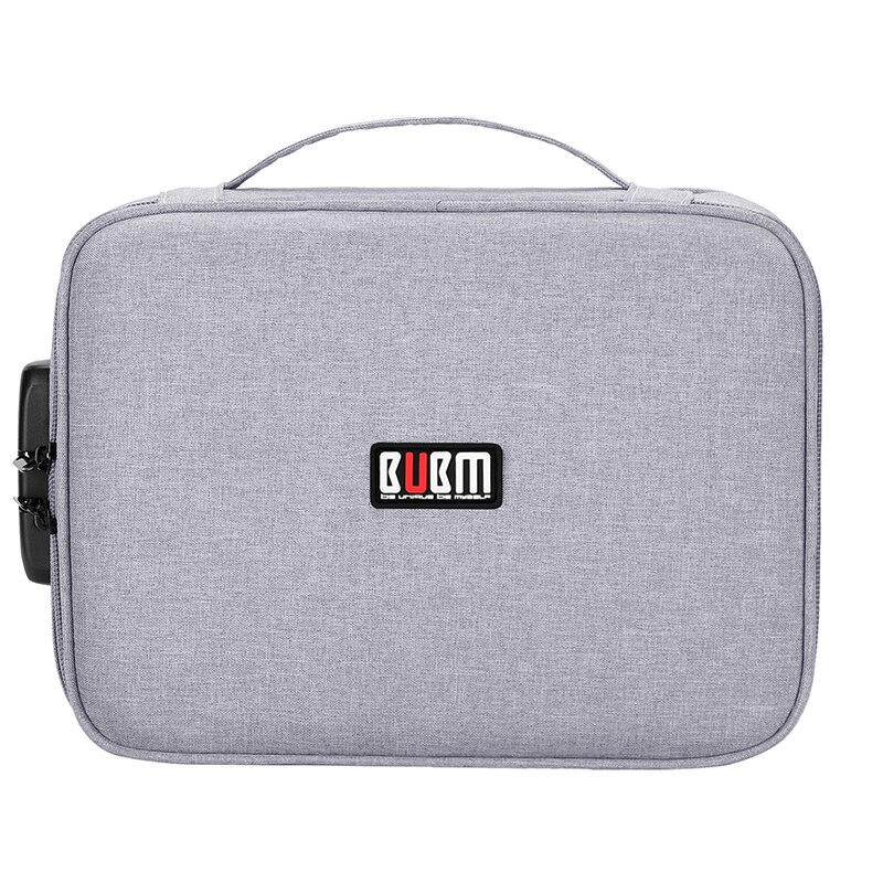 BUBM Multi-function Cable Organizer Bag Cable Storage Bag Earphone Gadget Travel Storage Data Cable Organizer: gray