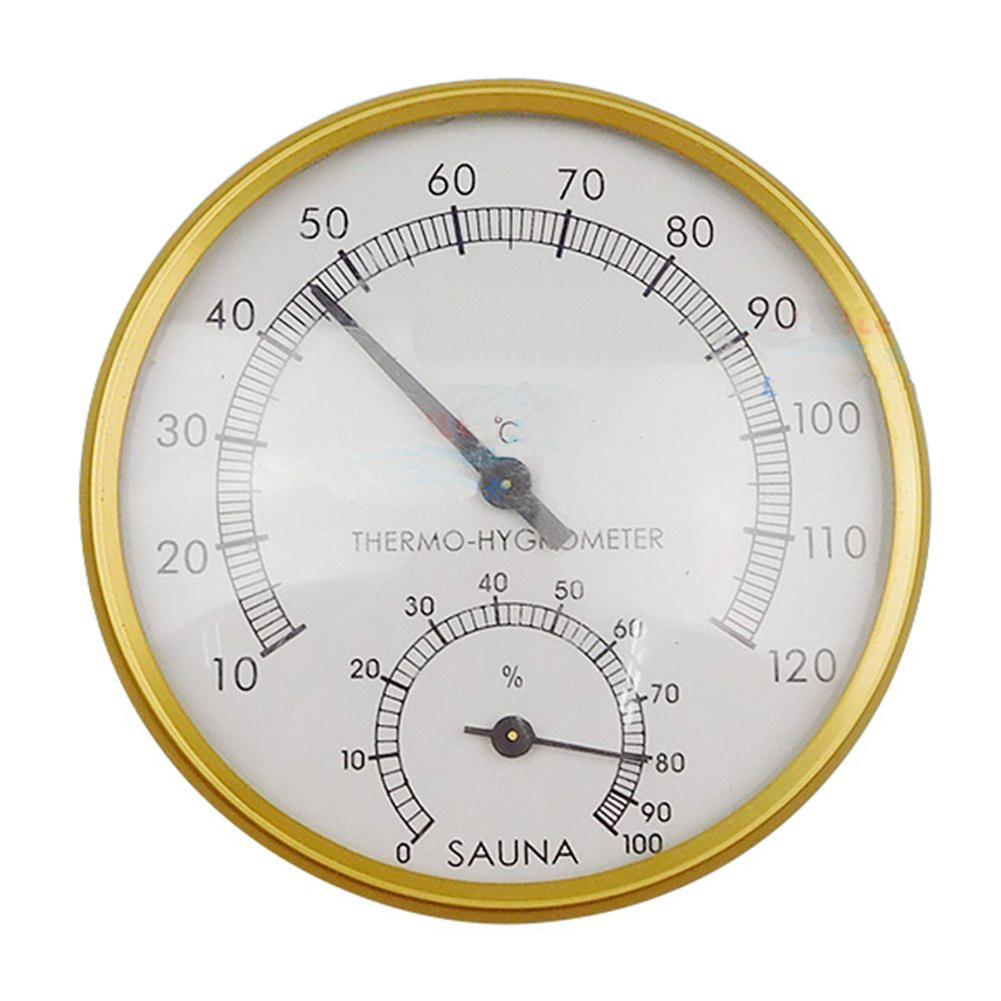 Sauna Thermometer Metal Dial Hygrometer Humidity Temperature Measurement Meter Indoor Room Accessory