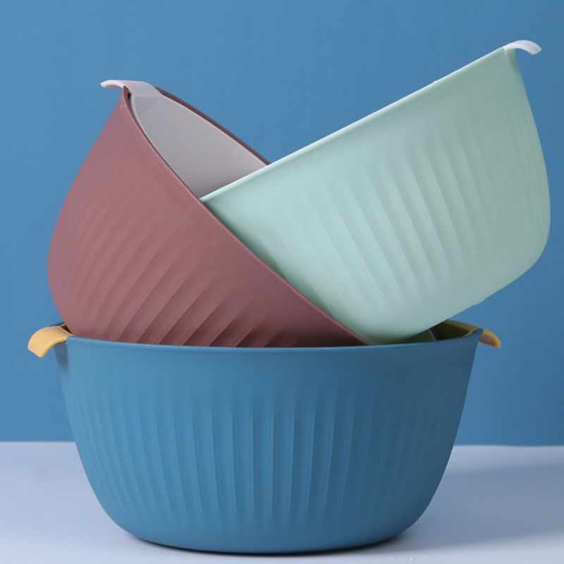 Baske Living Room Two-color Draint Kitchen Multifunctional Double-dish Washing Basket Fruit Basket Home Water Filt